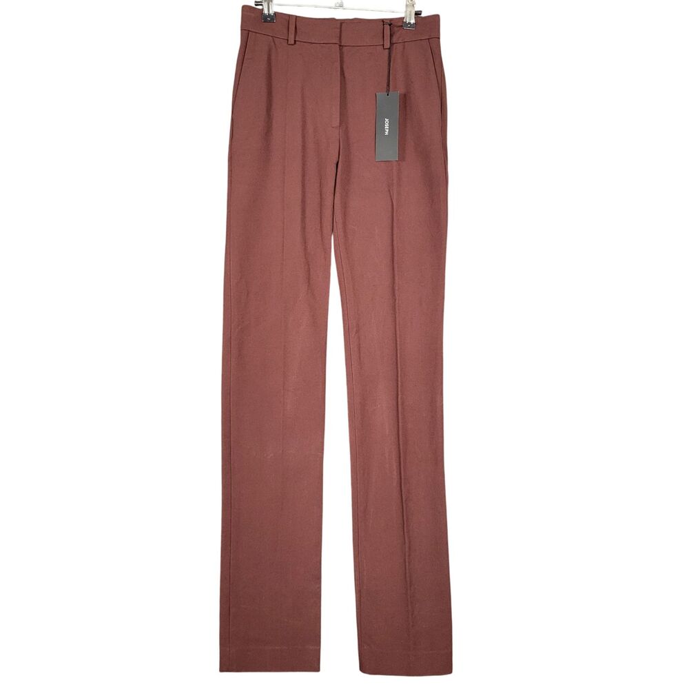 NWT JOSEPH Brown Cole Gabardine Straight Leg Dress Pants Trouser FR SIZE 34 US 2